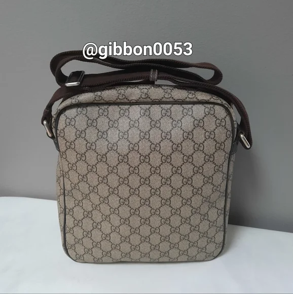 Authentic Gucci GG Supreme monogram canvas message Crossbody bag - Picture 2 of 16